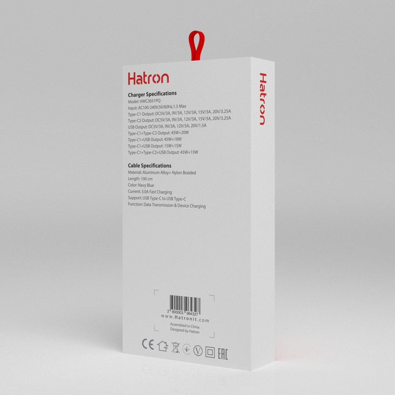 شارژر دیواری 65 وات هترون مدل  HWC 3651 PQ GaN