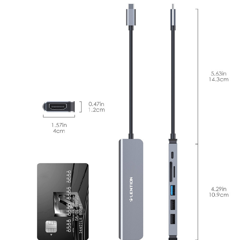 هاب 6 پورت USB-C لنشن مدل CE18-HCR