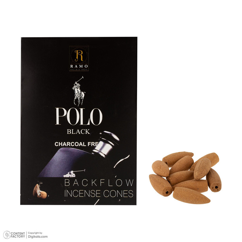 عود رامو مدل آبشاری رایحه ادکلن POLO BLACK  بسته 10 عددی