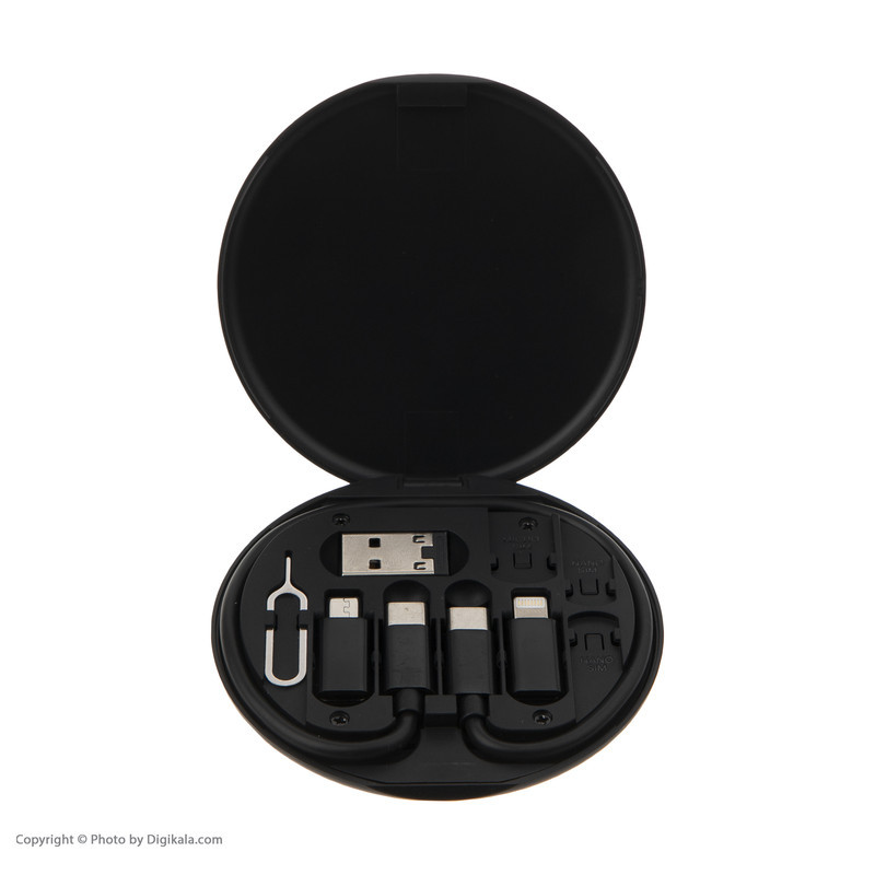 کابل تبدیل USB-C به USB-C  لایتنینگ  USB  micro USB جی بی کیو مدل MAD-01 طول 0.23 متر