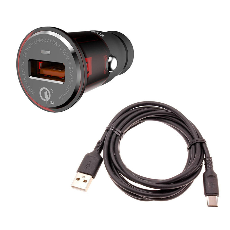 شارژر فندکی الدینیو مدل C304Q به همراه کابل تبدیل USB-C