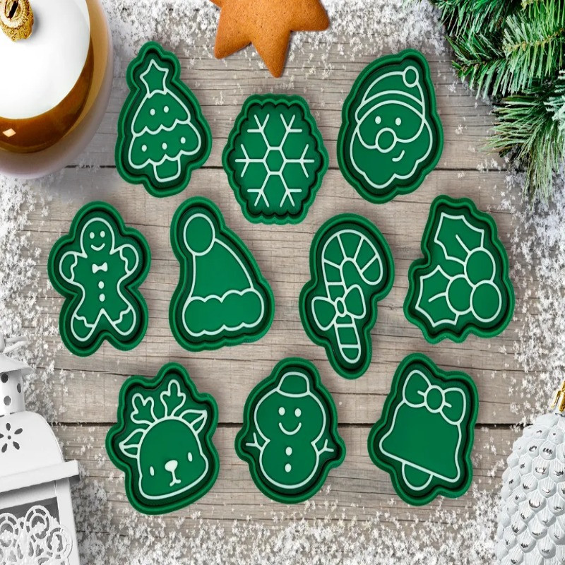 کاتر شیرینی پزی مدل christmas مجموعه 10 عددی