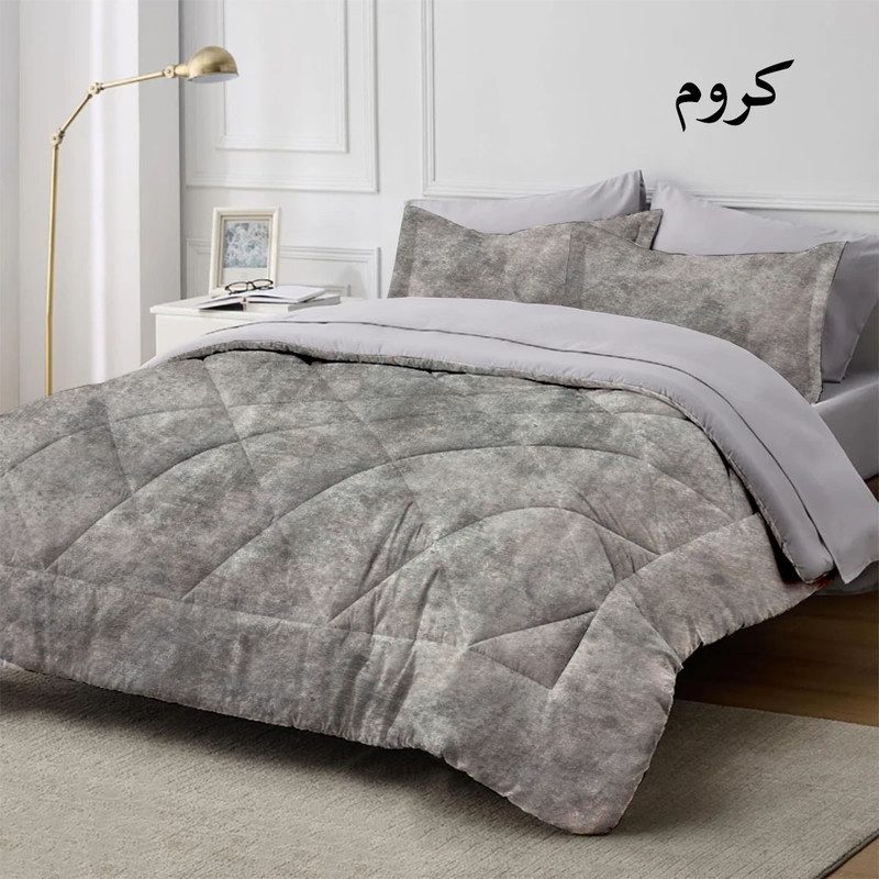 سرویس روتختی دو نفره 6 تکه نوپه هوم مدل مخمل پتینه 1006