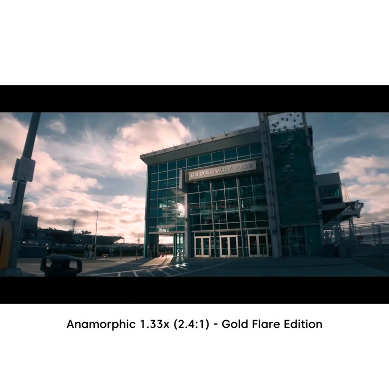 لنز کلیپسی موبایل سندمارک مدل Anamorphic 1.33x (Gold Flare)