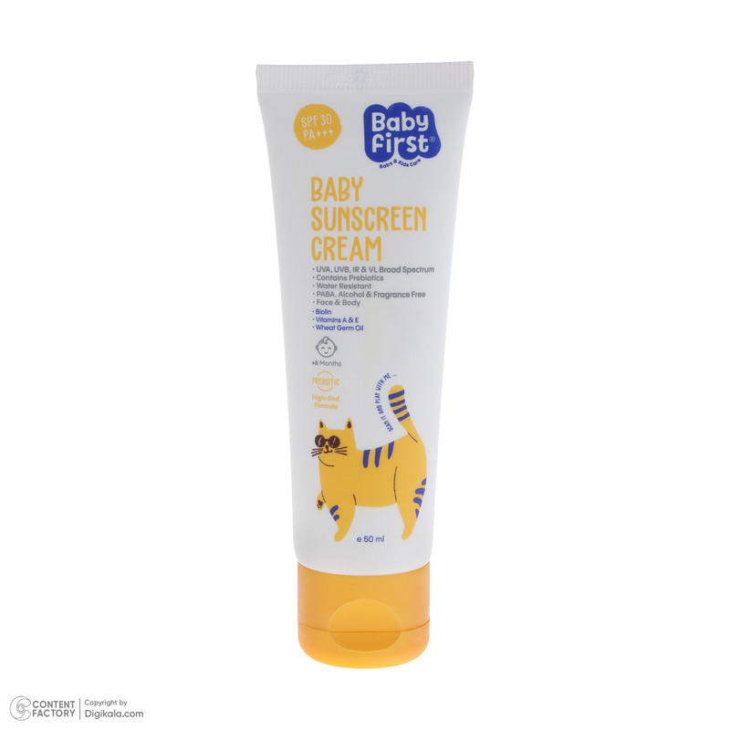 کرم ضد آفتاب کودکان بیبی فرست مدل SPF30 حجم 50 میلی لیتر