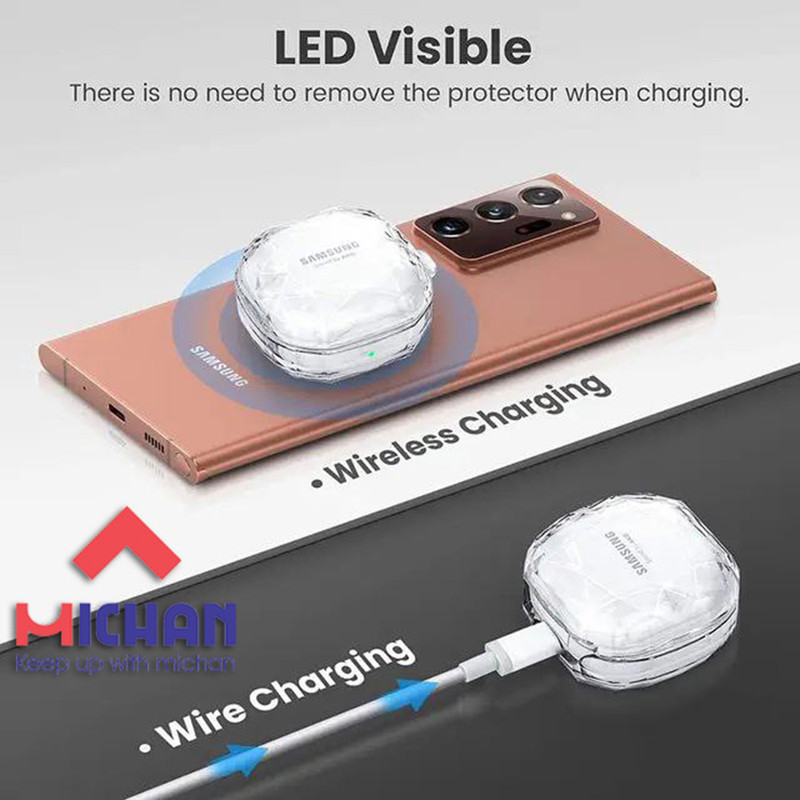 کاور میچان مدل Transparent مناسب برای کیس Galaxy BudsGalaxy Buds LiveGalaxy Buds proBuds 2Buds 2 pro