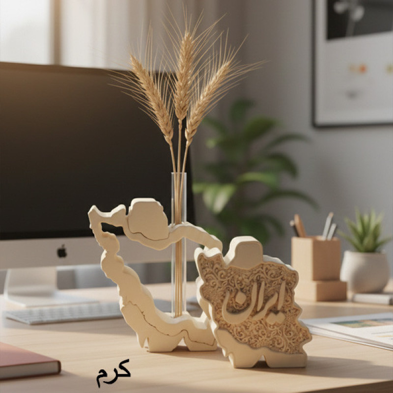 گلدان دکوری مدل نقشه ایران باستانی طرح گلجای کد 01 مجموعه 2 عددی