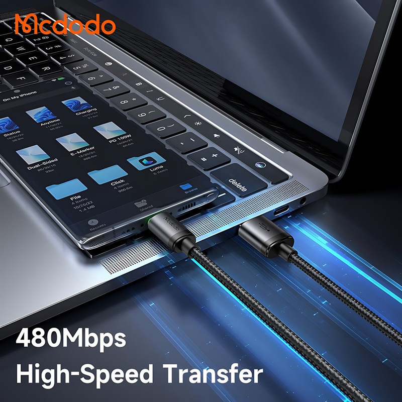 کابل تبدیل USB به MicroUSB مک دودو مدل MCCA399 LED Version طول 1 متر