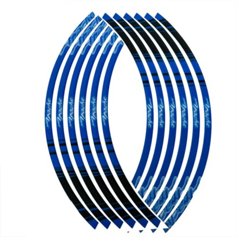 پد برچسب دور رینگ موتور سیکلت وارون مدل W-51-BLU مناسب برای آپاچی بسته 12 عددی