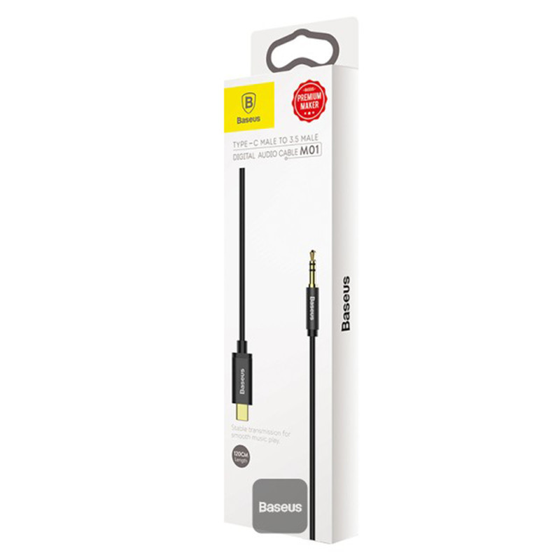 کابل تبدیل USB-C به AUX باسئوس مدل CAM01-M01-BA طول 1.2 متر