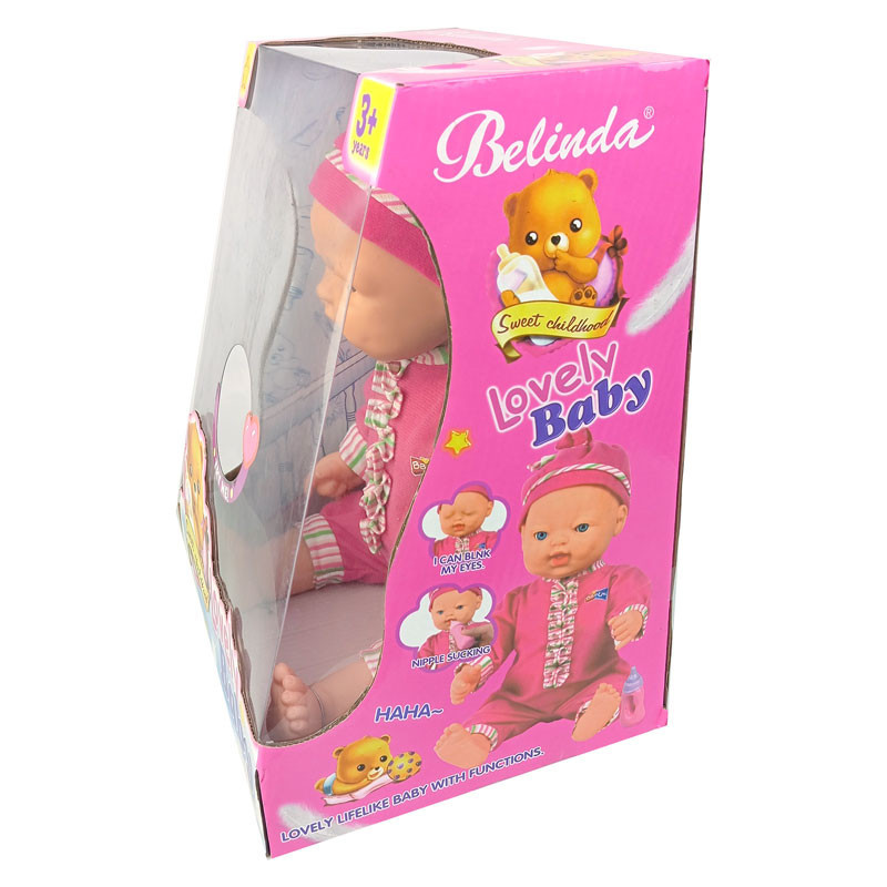 عروسک بلیندا مدل نوزاد شیر خوار Belinda Lovely Baby طرح صورت متحرک ارتفاع 38 سانتی متر