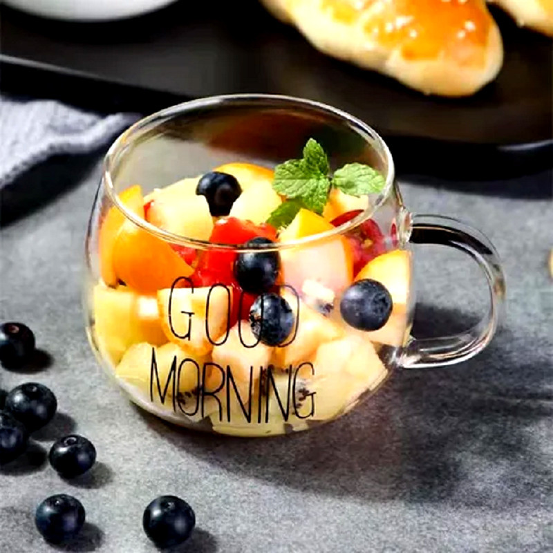 لیوان مدل GOOD MORNING  به همراه زیر لیوانی