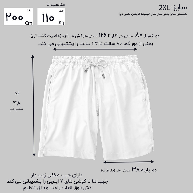 شلوارک مردانه مامی دوز مدل بلو اوتر Limited Edition