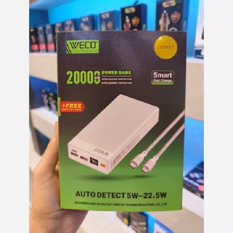 پاوربانک 22.5 وات اپی مکس مدل WECO 101 ظرفیت 10000 میلی‌آمپرساعت