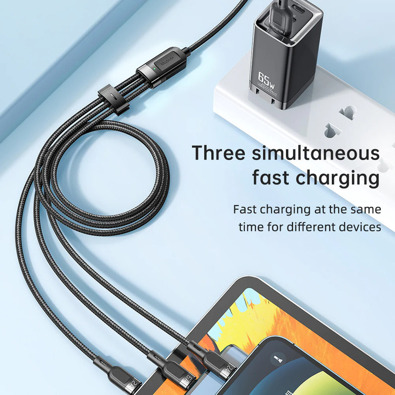 کابل تبدیل  USB به microUSB  لایتنینگ  USB-C مک دودو مدل CA-0930 طول 1.2 متر