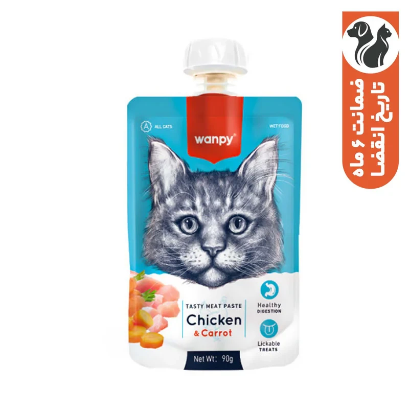 پودینگ گربه ونپی مدل سفارش اروپا با طعم مرغ و هویج وزن 90 گرم