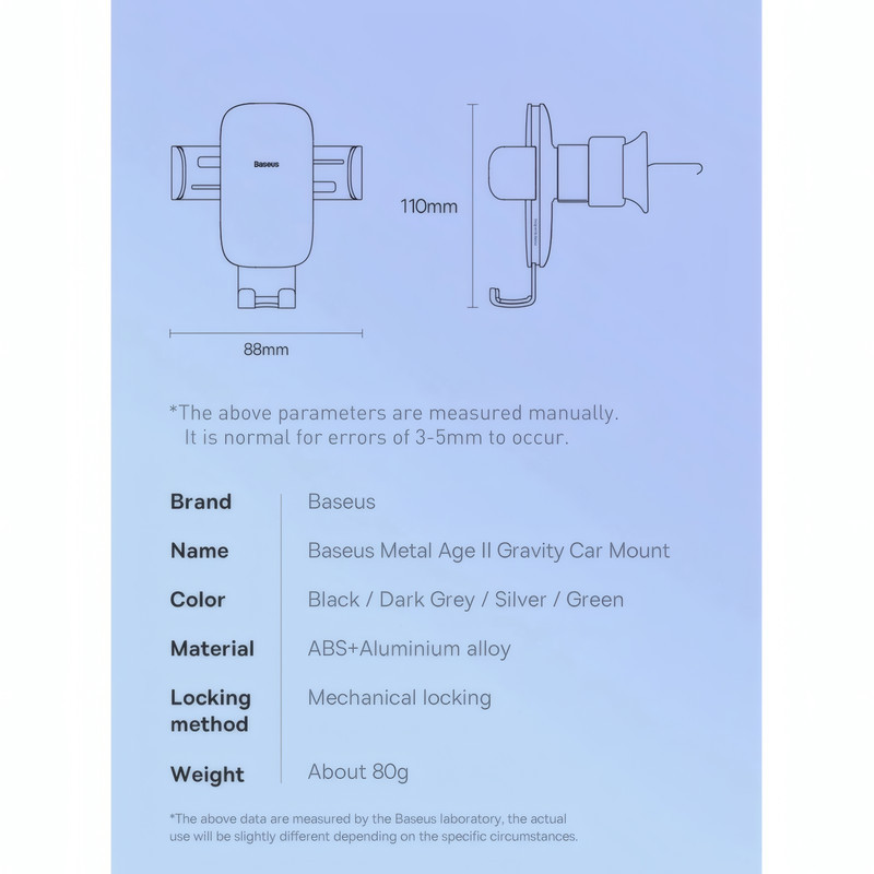 پایه نگهدارنده گوشی موبایل بیسوس مدل Metal Age II Air Outlet Version