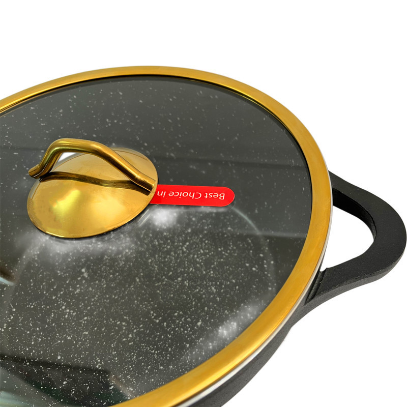 سرویس قابلمه و تابه گرانیتی 8 پارچه آرسکا مدل Golden