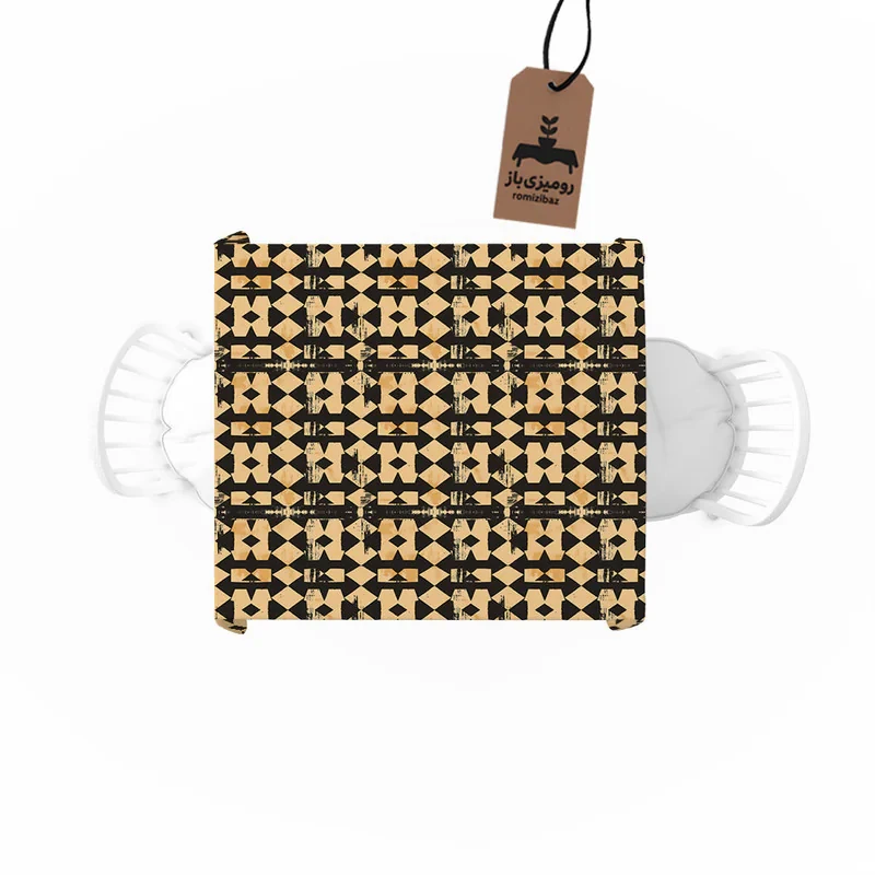رومیزی برند رومیزی باز طرح مربع مدل پتینه باستانی کد 1059