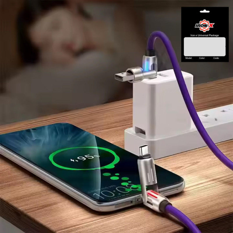 کابل تبدیل USBUSB-C به لایتنینگUSB-C آیرون ایکس مدل SUPERFAST240W 4IN1 طول 1 متر