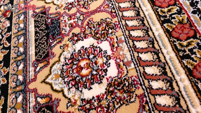 فرش ماشینی زمرد مشهد مدل دیبا زمینه سورمه ای