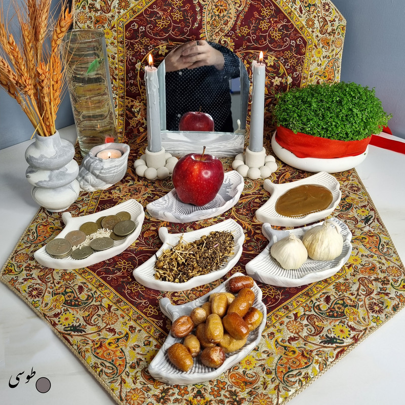 مجموعه ظروف هفت سین 10 پارچه مدل راسپینا