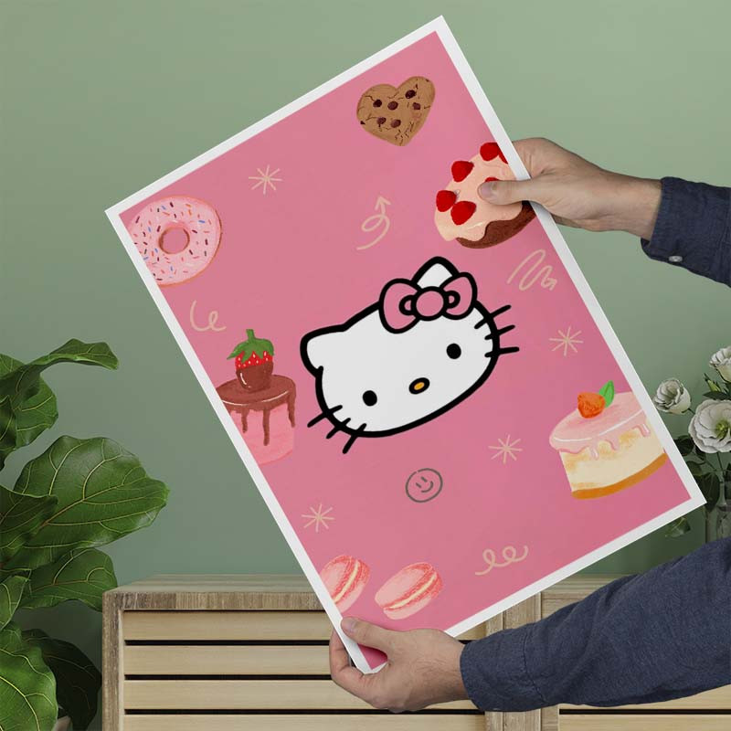 پوستر کارنيکا طرح هلو کیتی hello kitty کد 57058 مجموعه 8 عددی