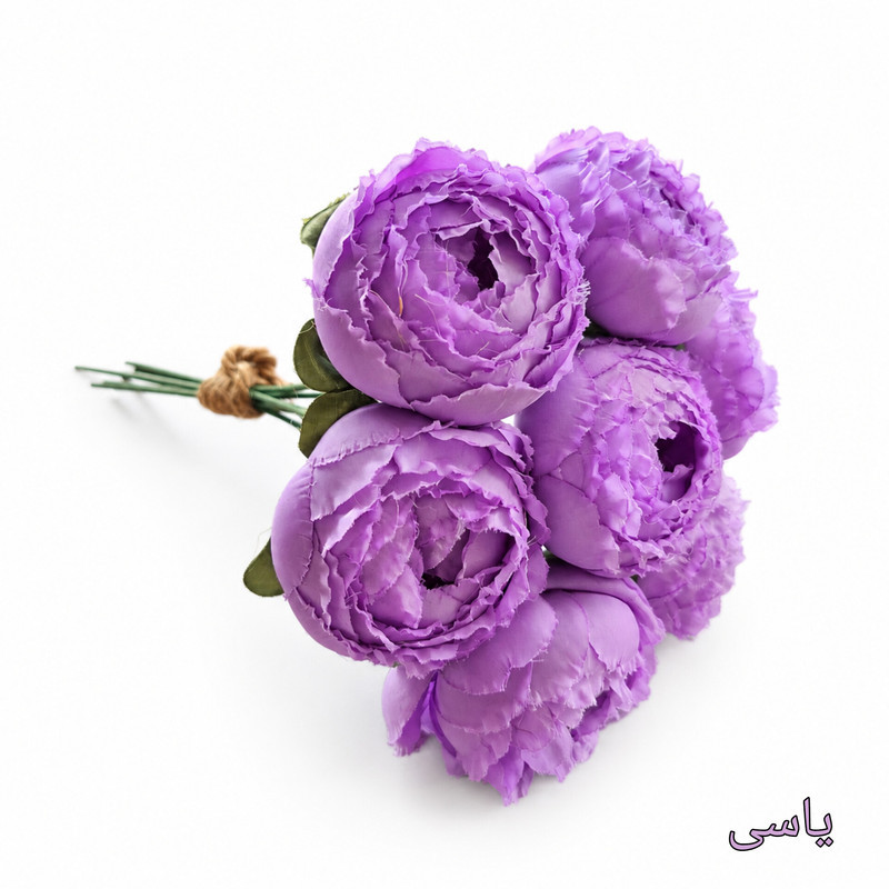 دسته گل مصنوعی مدل پیونی بزرگ ۷ شاخه