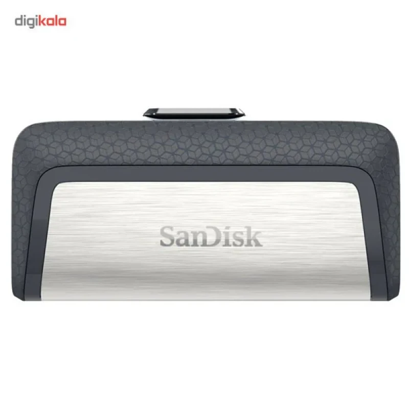 فلش‌مموری سن‌دیسک مدل Ultra Dual Drive USB Type-C ظرفیت 32 گیگابایت با دو درگاه USB3.1 و USB Type-C، سرعت انتقال تا 130 مگابایت بر ثانیه، قابلیت اتصال به گوشی و تبلت، طراحی جمع‌وجور و بدنه ترکیبی فلز و پلاستیک
