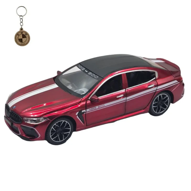 ماکت ماشین ناب سل مدل بی ام و فلزی چراغدار موزیکال BMW M8 MANHART به همراه جاسوییچی