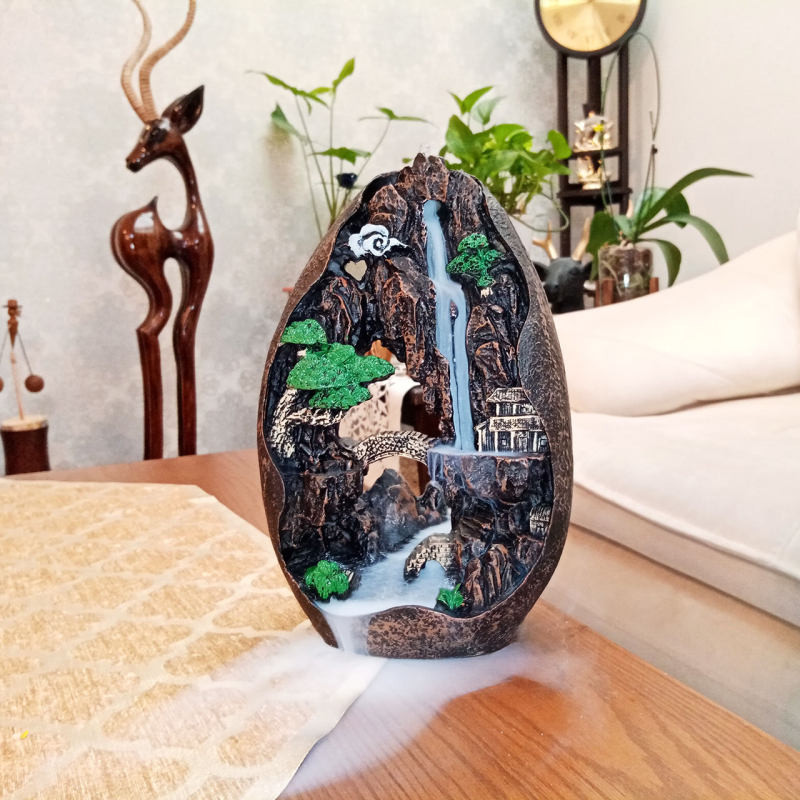 عود و جای عود مدل طرح صخره 3D طرح آبشاری مجموعه 11 عددی