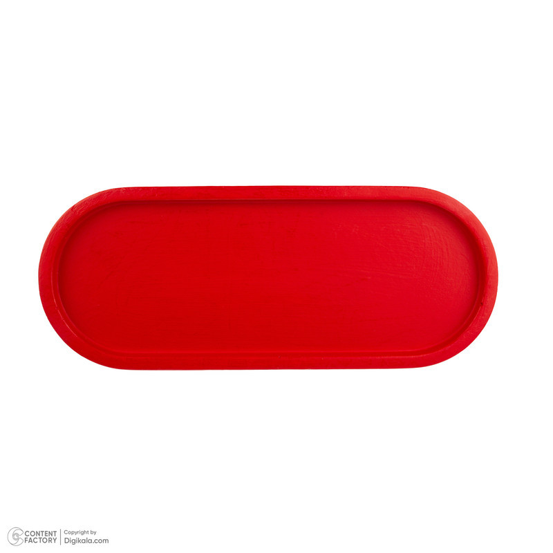 سینی بیضی سنگ مصنوعی از جنس بتن مناسب سرو و پذیرایی، شستشو با دست، ابعاد 22.5×9×1.5 سانتی‌متر، وزن 275 گرم