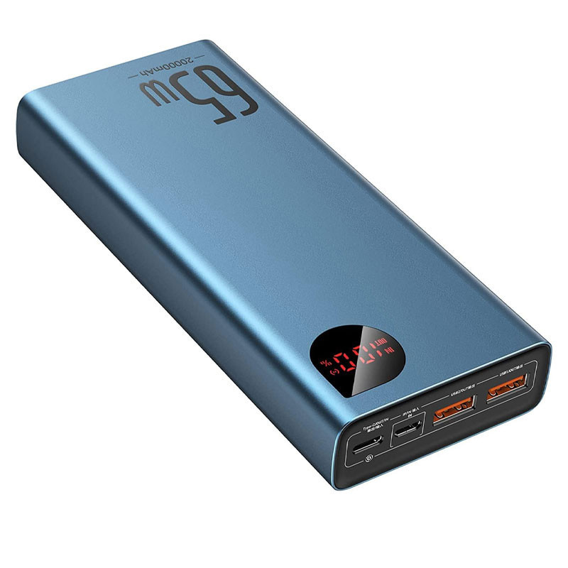 پاوربانک 65 وات بیسوس مدل PPADM65-S ظرفیت 20000 میلی آمپر ساعت به همراه کابل USB-C به USB-A