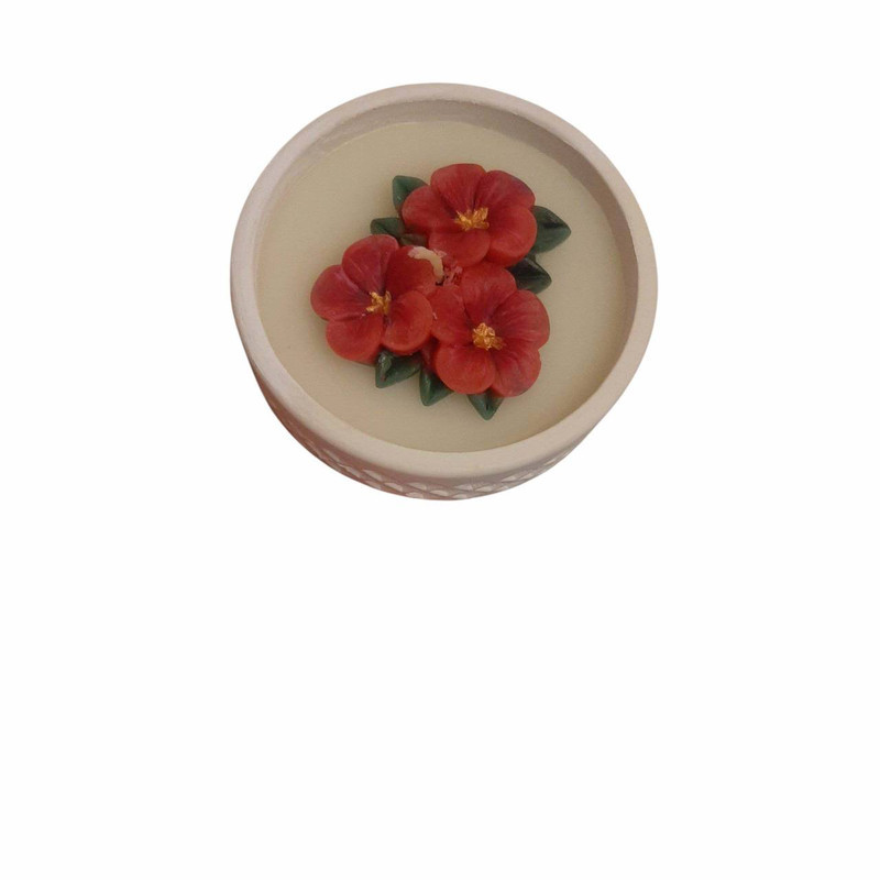شمع دست ساز مدل ظرف سنگی شکوفه به
