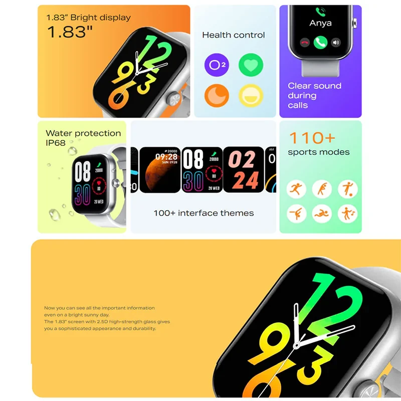 ساعت هوشمند 1.83 اینچ اینفینیکس مدل XW1 با بند سیلیکون