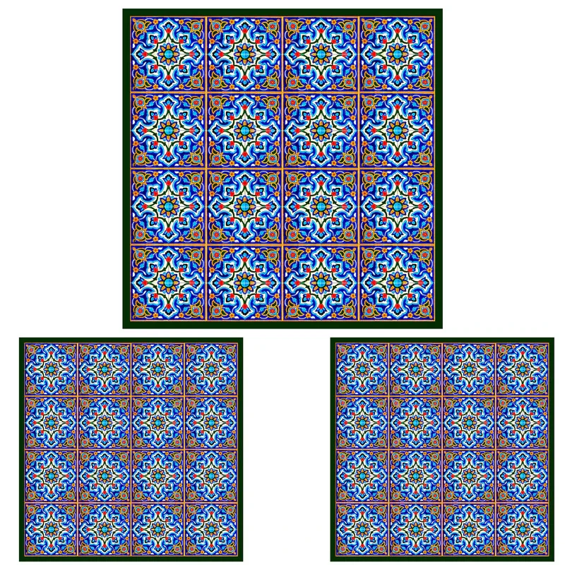 ست رومیزی سه تکه طرح کاشی کد9216