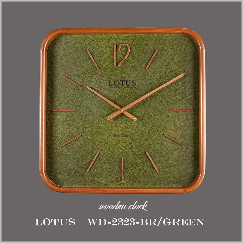 ساعت دیواری کوارتز لوتوس مدل WD-2323-BRGREEN