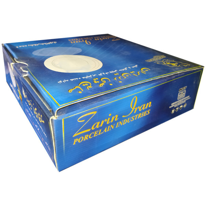 بشقاب خورش خوری چینی زرین ایران سری کواترو مدل سمن درجه یک بسته 6 عددی