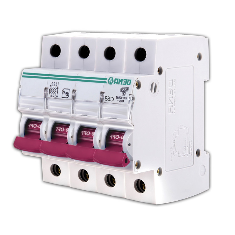 فیوز مینیاتوری چهارپل 63 آمپر دنا الکتریک ایرانیان مدل C63-6KA-4P