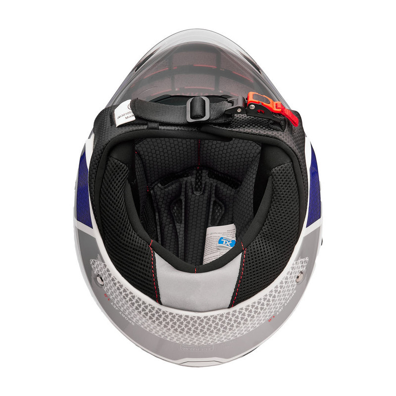 کلاه کاسکت بدون فک فلش مدل 852 glossy blue-white