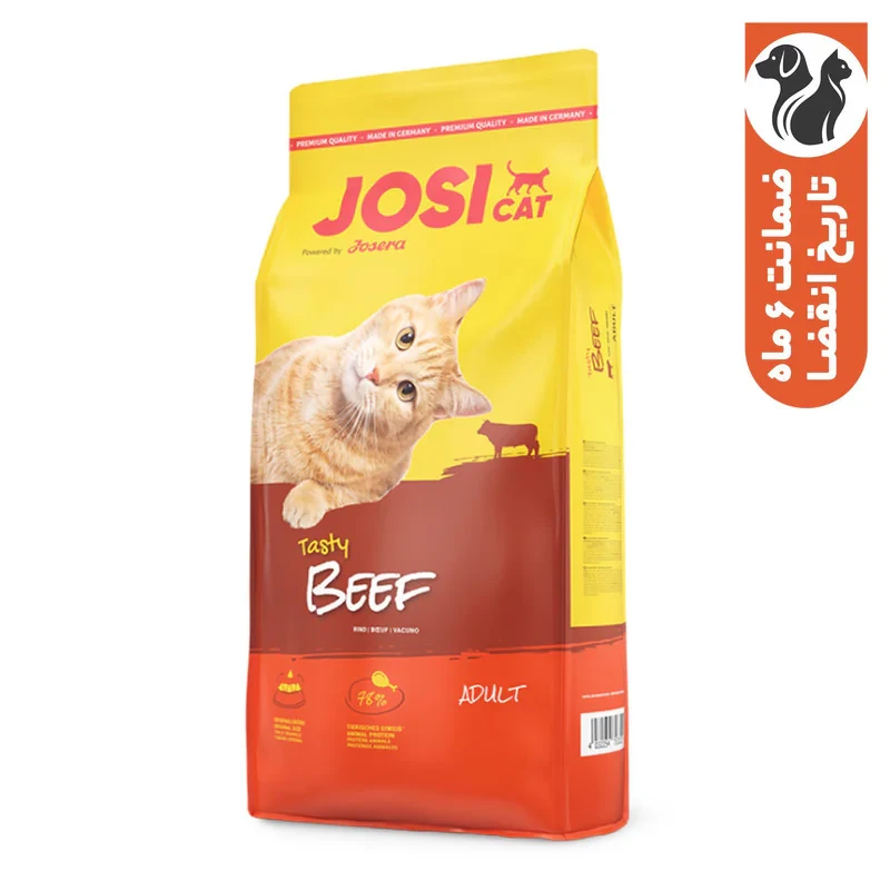 غذای خشک گربه بالغ جوسرا مدل Josicat Beef طعم گوشت گاو وزن 10 کیلوگرم