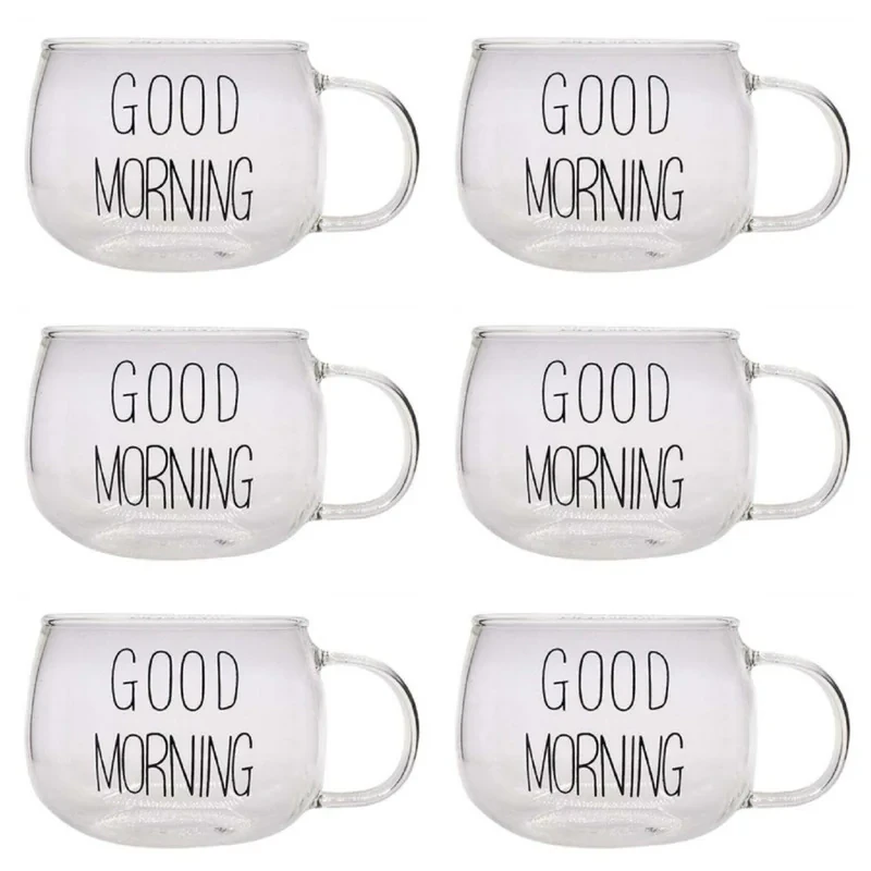 لیوان مدل گود مورنینگ Good morning مجموعه شش عددی