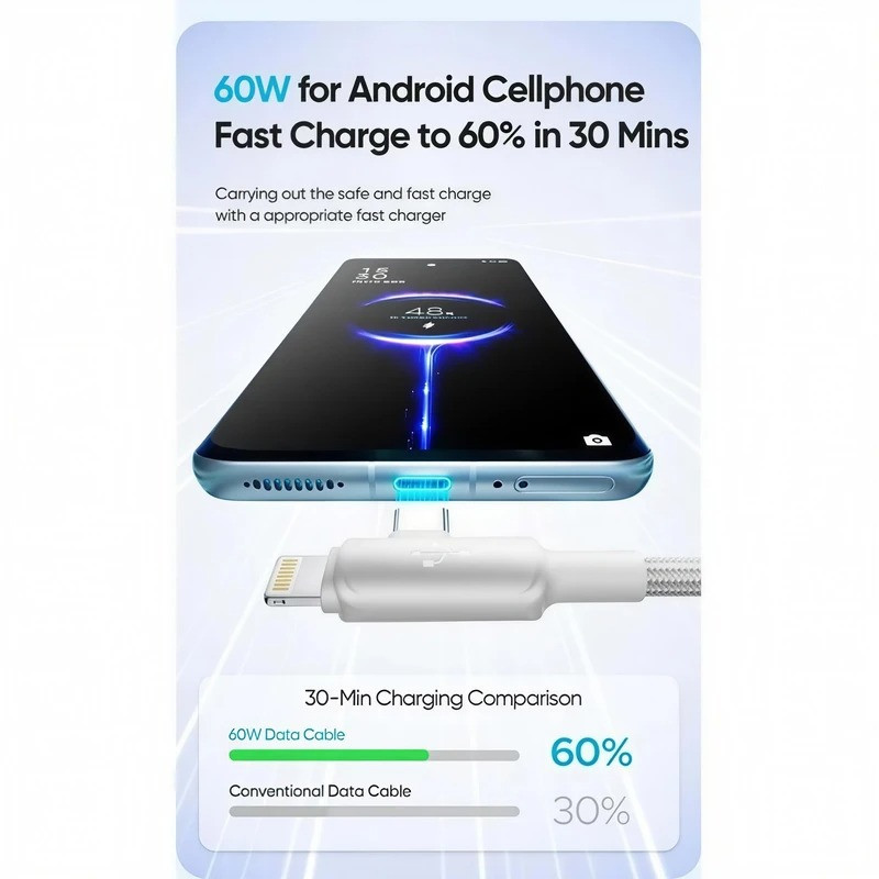 کابل تبدیل USB-C  USB به USB-C  لایتنینگ اوی مدل CL-184 طول 2 متر