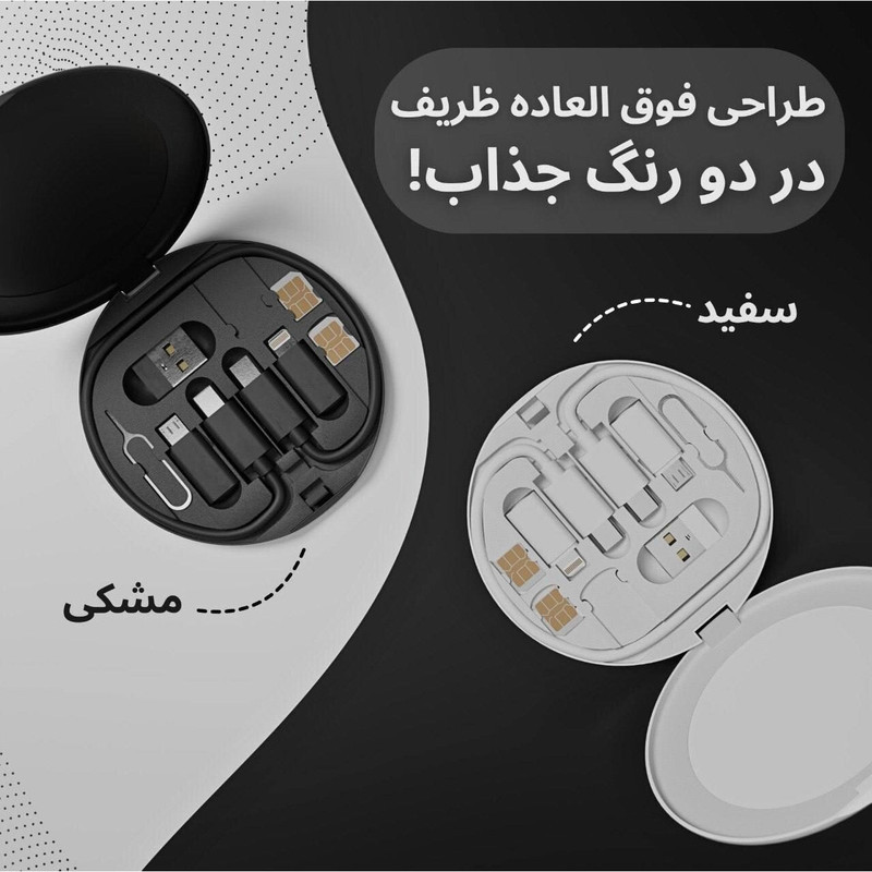 کابل تبدیل USB-C به USB-C  لایتنینگ  USB  micro USB مدل 60w طول 0.28 متر
