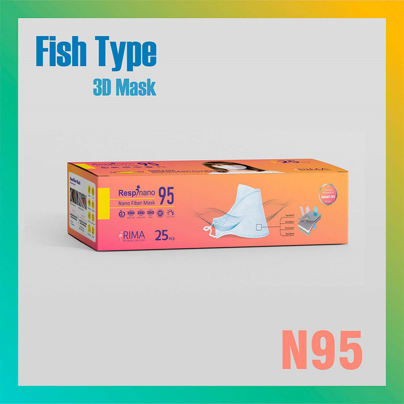 ماسک تنفسی ریما مدل سه بعدی نوجوان N99 نانو کد sky_MF99 بسته 25 عددی