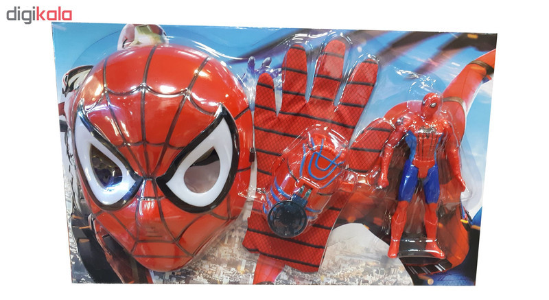 ست ماسک دستکش و آدمک اسپایدرمن مدل 3028 Spiderman