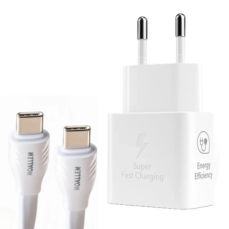 شارژر دیواری 25 وات معلم نوین مدل Galaxy A16به همراه کابل USB-C