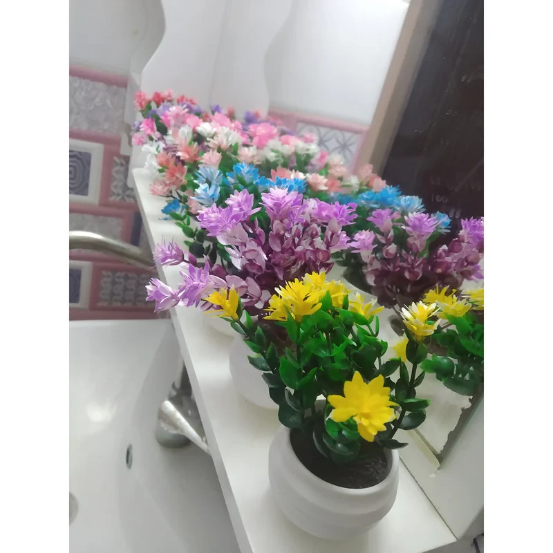 گلدان به همراه گل مصنوعی مدل SHA