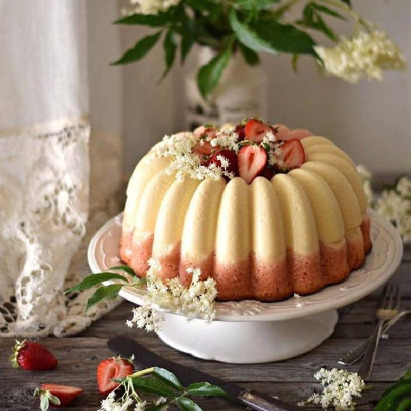 قالب کیک به گز مدل گرانیتی طرح گل فانتزی