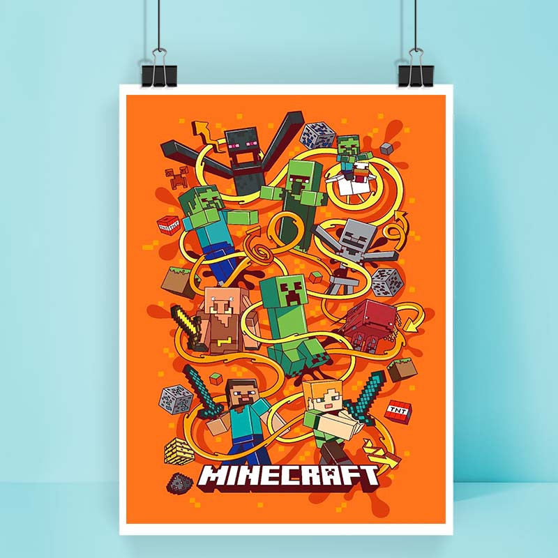 پوستر کارنيکا طرح ماینکرفت Minecraft کد 48475 مجموعه 8 عددی